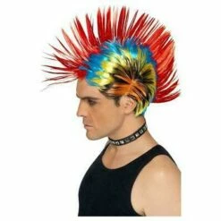 Smiffys 80s Street Punk Wig Mohawk Multi Coloured Mohican Fancy Dress Costume Accessory -Henbrandt Shop 80s Street Punk Wig Mohawk Multi Coloured Mohican Fancy Dress Costume Accessory 3