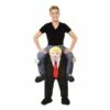 Adult Donald Trump Piggy Back Costume President Funny Fancy Dress Outfit