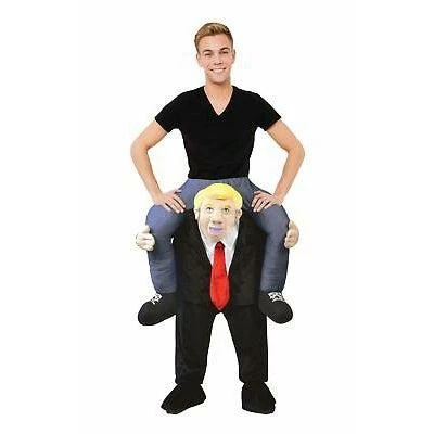 Adult Donald Trump Piggy Back Costume President Funny Fancy Dress Outfit 2 Adult Donald Trump Piggy Back Costume President Funny Fancy Dress Outfit - Image 2