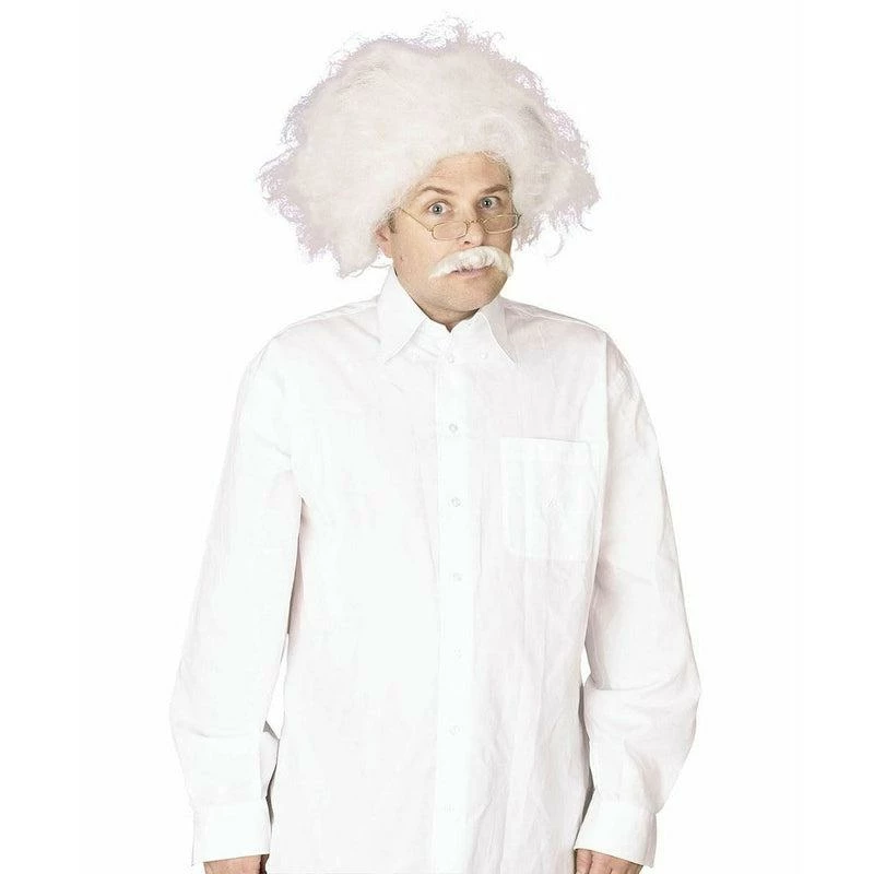 Adult Einstein Wig & Moustache Mad Professor Scientist Accessory 1 Adult Einstein Wig & Moustache Mad Professor Scientist Accessory