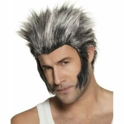 Boland Adult Grey Werewolf Wig Sideburn Halloween Fancy Dress Costume Accessory
