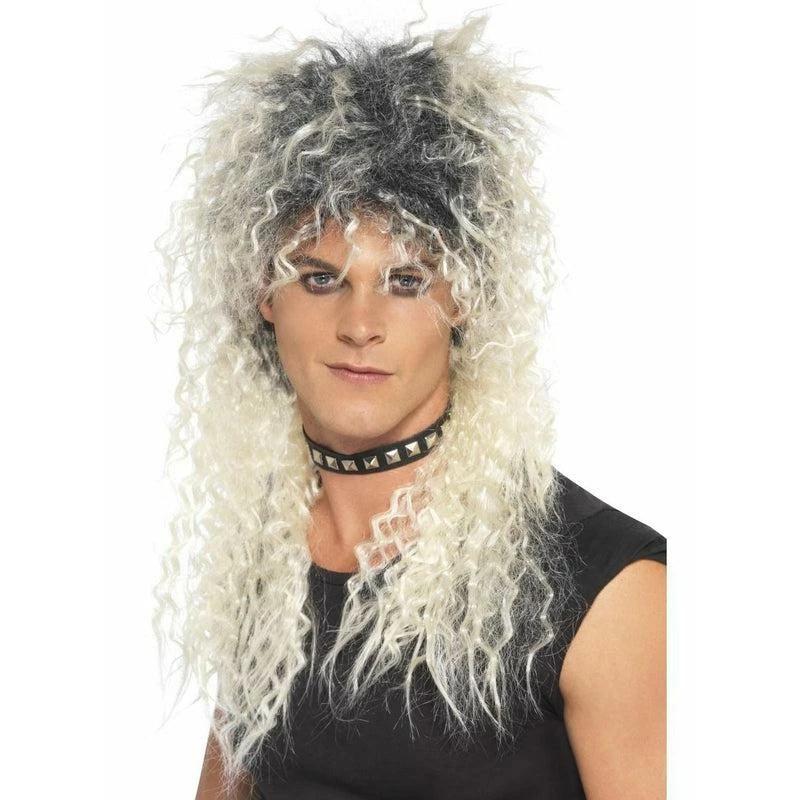 Smiffys Adult Hard Rocker Wig Glam Rock Star 80s Fancy Dress Accessory