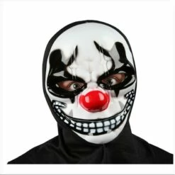Adult Hooded Freaky Clown Masks Scary Evil Halloween Fancy Dress Accessory