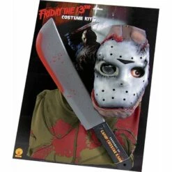 Adult Jason Voorhees Mask Machete & Shirt Halloween Fancy Dress Costume Kit