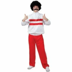 Adult Men's 80's Funny Athlete Retro Jogger Fancy Dress Costume Party Outfit