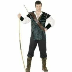 Smiffys Adult Men's Robin Hood Medieval Archer Fancy Dress Costume