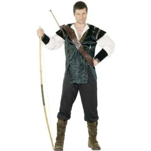 Smiffys Adult Men's Robin Hood Medieval Archer Fancy Dress Costume 1 Smiffys Adult Men's Robin Hood Medieval Archer Fancy Dress Costume