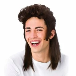 Adult Unisex 80's Mullet Wig Fancy Dress Costume Accessory 7 Adult Unisex 80's Mullet Wig Fancy Dress Costume Accessory -Henbrandt Shop Adult Unisex 80s Mullet Wig Fancy Dress Costume Accessory 4