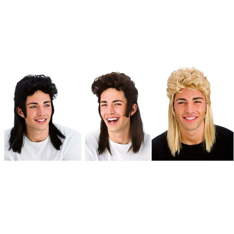Adult Unisex 80's Mullet Wig Fancy Dress Costume Accessory 1 Adult Unisex 80's Mullet Wig Fancy Dress Costume Accessory