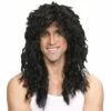 Adult Unisex 80s Rockstar Glam Rock Rocker Wig - Black