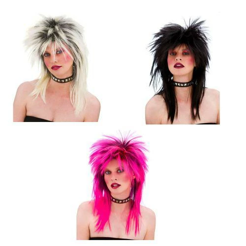 Adult Unisex 80's Spikey Punk Rocker Wig Fancy Dress Accessory 1 Adult Unisex 80's Spikey Punk Rocker Wig Fancy Dress Accessory