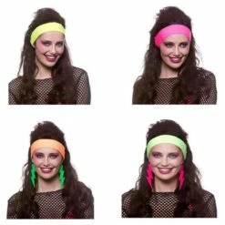 Adult Unisex Extreme 80s Neon Fancy Dress Accessory Workout Headband