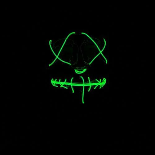 Adult Unisex Neon Green Light Up Mask - Halloween Fancy Dress Accessory 2 Adult Unisex Neon Green Light Up Mask - Halloween Fancy Dress Accessory - Image 2