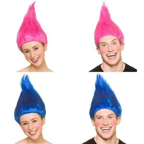 Adult Unisex Troll Wig Fancy Dress Costume Accessory