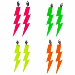 Adult Women's 1980's Lightning Bolt Party Earrings Fancy Dress Costume Accessory