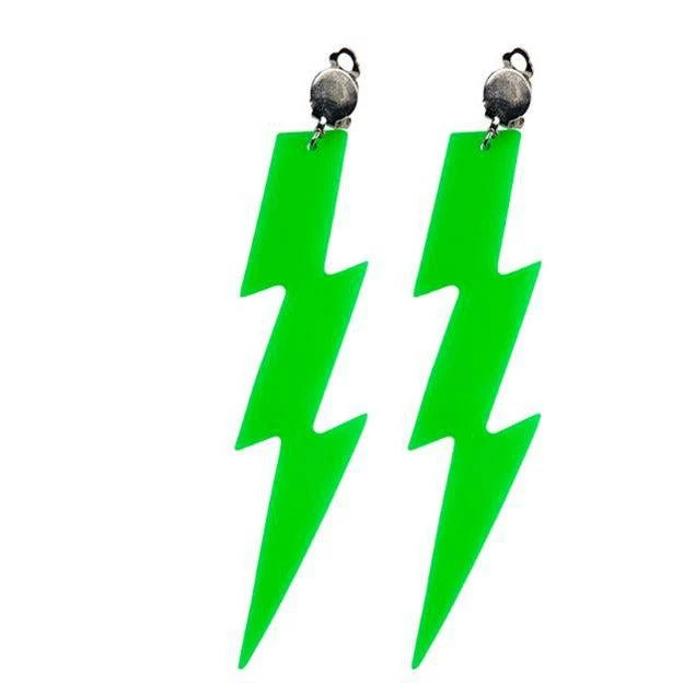 Adult Women's 1980's Lightning Bolt Party Earrings Fancy Dress Costume Accessory 3 Adult Women's 1980's Lightning Bolt Party Earrings Fancy Dress Costume Accessory - Image 3