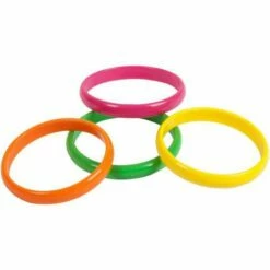 Adult Women's 4 Piece 80's Neon Bangle Bracelets Fancy Dress Accessory