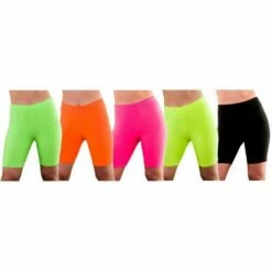 Adult Women's Neon Cycling Shorts Festival 80s Fancy Dress