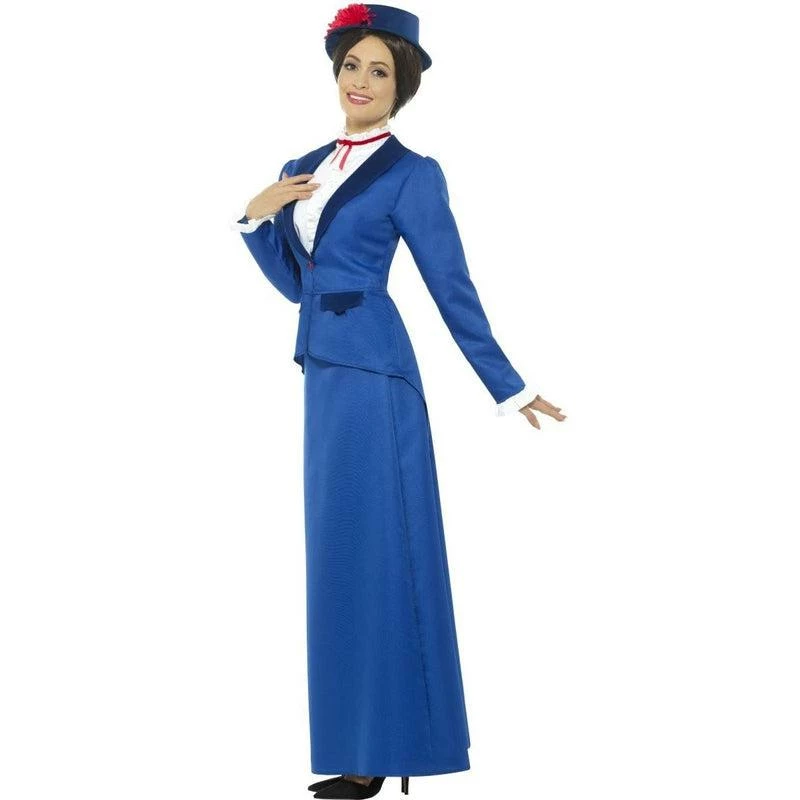 Smiffys Adult Women's Victorian Nanny Mary Poppins Style Fancy Dress Costume Party Outfit 2 Smiffys Adult Women's Victorian Nanny Mary Poppins Style Fancy Dress Costume Party Outfit - Image 2
