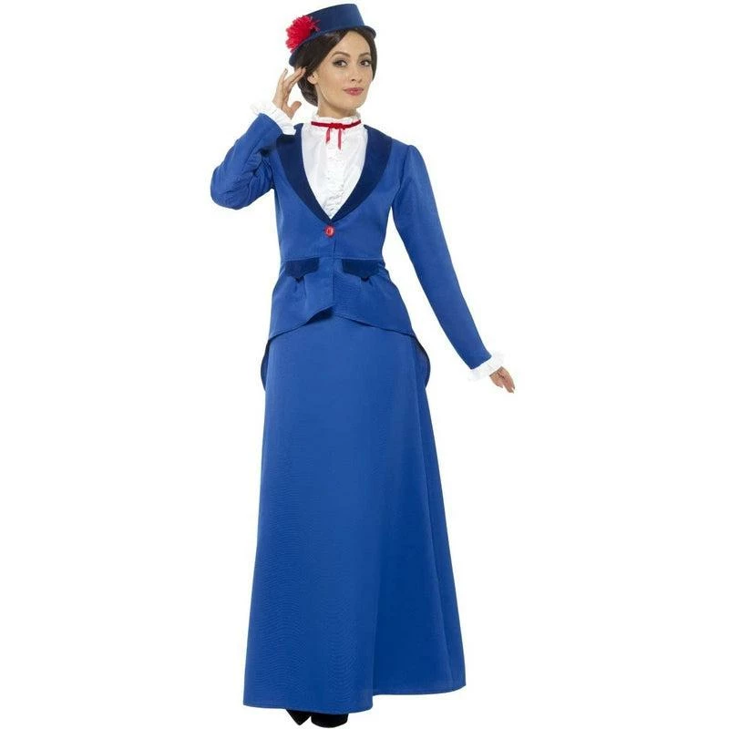 Smiffys Adult Women's Victorian Nanny Mary Poppins Style Fancy Dress Costume Party Outfit 1 Smiffys Adult Women's Victorian Nanny Mary Poppins Style Fancy Dress Costume Party Outfit
