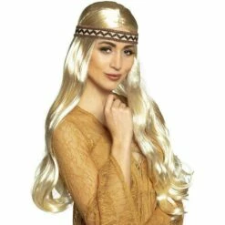Boland Blonde Wig With Hippie Band Adult Unisex Fancy Dress Costume Accessory