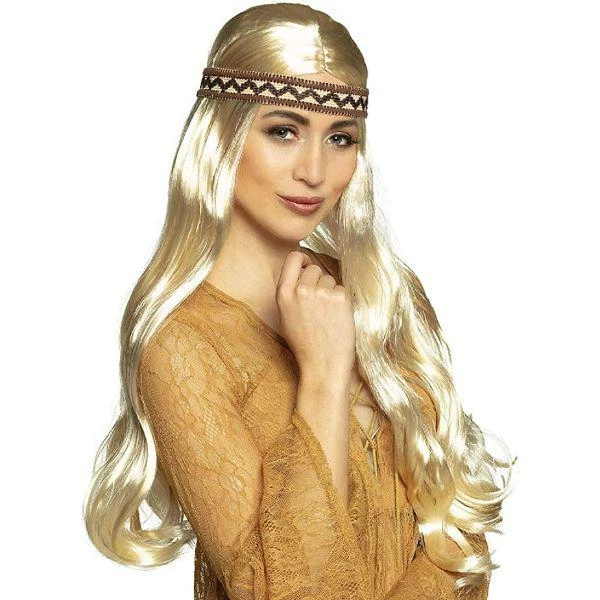 Boland Blonde Wig With Hippie Band Adult Unisex Fancy Dress Costume Accessory 1 Boland Blonde Wig With Hippie Band Adult Unisex Fancy Dress Costume Accessory