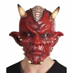 Boland Red Devil Latex Mask Adult Fancy Dress Accessory