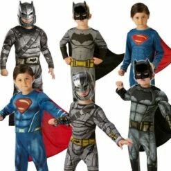 Boys Batman Superman Costumes Halloween Fancy Dress Boys Superhero Outfit