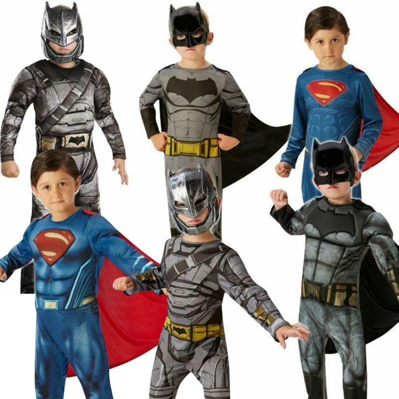 Boys Batman Superman Costumes Halloween Fancy Dress Boys Superhero Outfit 1 Boys Batman Superman Costumes Halloween Fancy Dress Boys Superhero Outfit