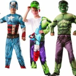 Boys Deluxe Reversible Muscle Chest Captain America To Hulk Fancy Dress Costume