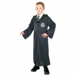 Boys Slytherin Robe Harry Potter Costume Book Day Wizard Fancy Dress Outfit