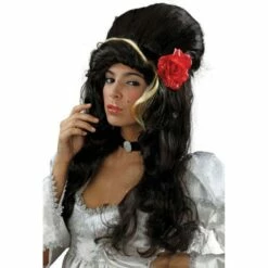 Bristol Novelty Beehive Wig With Rose Adult Fancy Dress Costume Accessory