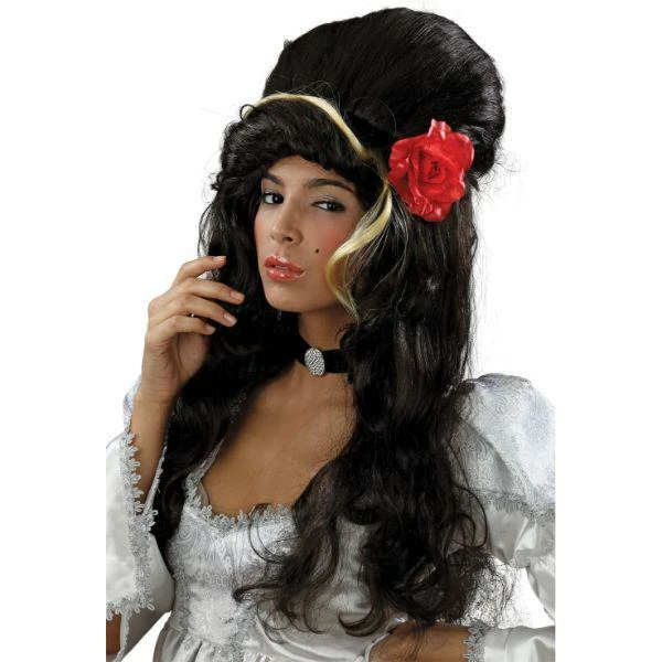 Bristol Novelty Beehive Wig With Rose Adult Fancy Dress Costume Accessory 1 Bristol Novelty Beehive Wig With Rose Adult Fancy Dress Costume Accessory