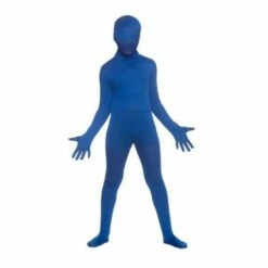 Child Unisex Kidz Skinz All-in-One Fancy Dress Costume - Blue