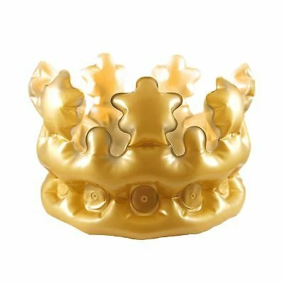 Henbrandt Childrens Inflatable Gold Crown Hat Queen Prince Princess Fancy Dress 2 Henbrandt Childrens Inflatable Gold Crown Hat Queen Prince Princess Fancy Dress - Image 2