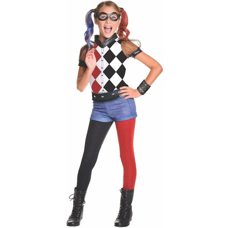 Deluxe Harley Quinn Costume Girls Fancy Dress 1 Deluxe Harley Quinn Costume Girls Fancy Dress