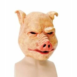 Deluxe Horror Latex Pig Mask Halloween Evil Scary Animal Fancy Dress Costume