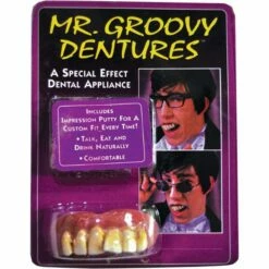 Fun World Mr Groovy False Teeth Dentures Adult Fancy Dress Costume Accessory