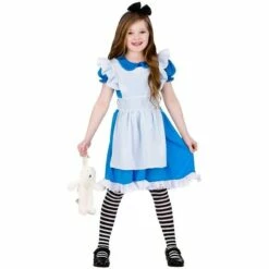 Girls Classic Storybook Alice In Wonderland Fancy Dress Costume Child's Outfit