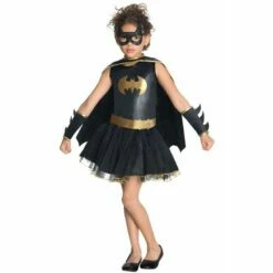Girls Deluxe Batgirl Costume Superhero Batman Kids Fancy Dress Halloween Outfit