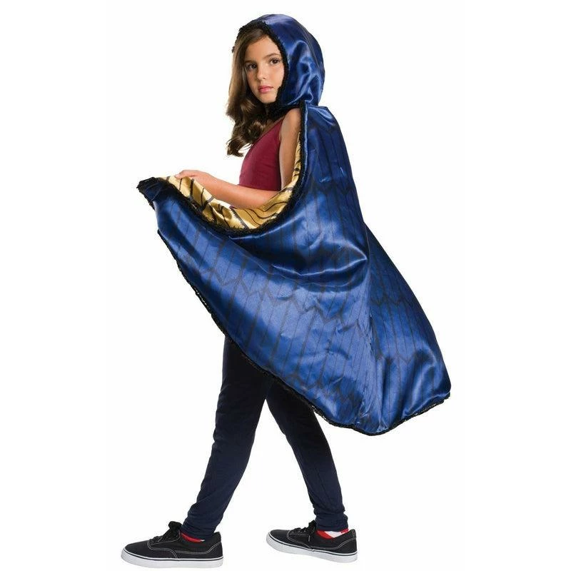 Girls Deluxe Lined Wonder Woman Hooded Cape Halloween Superhero Fancy Dress 1 Girls Deluxe Lined Wonder Woman Hooded Cape Halloween Superhero Fancy Dress
