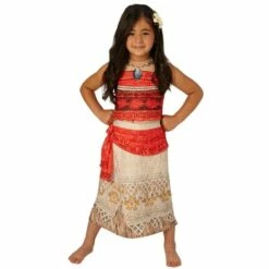 Girls Deluxe Moana Costume Disney Hawaiian Princess Fancy Dress Outfit