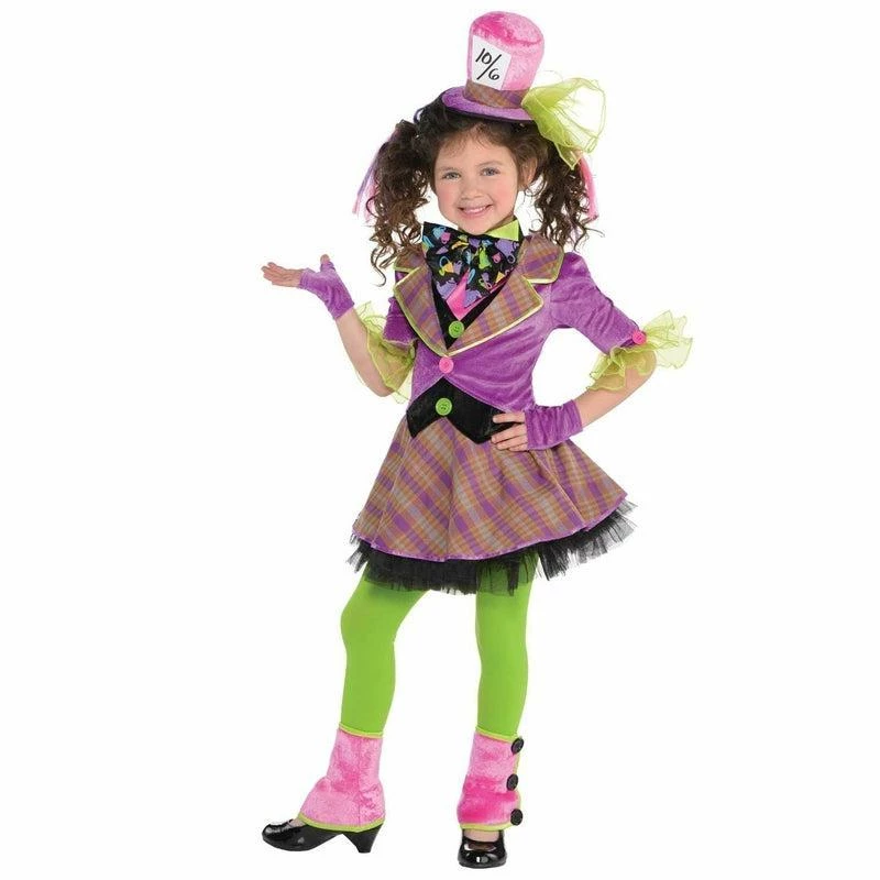 AMSCAN Girls Mad Hatter Costume Book Week Alice Wonderland Fancy Dress Child Outfit 2 AMSCAN Girls Mad Hatter Costume Book Week Alice Wonderland Fancy Dress Child Outfit - Image 2