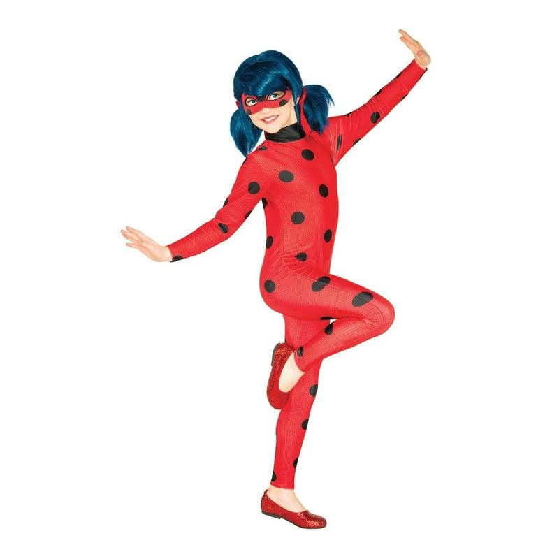 Girls Miraculous Ladybug Costume Superhero Child Book Day Fancy Dress Outfit 2 Girls Miraculous Ladybug Costume Superhero Child Book Day Fancy Dress Outfit - Image 2