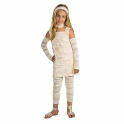 Girls Mummy Egyptian Fancy Dress Kids Child Halloween Party Monster Costume