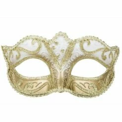 Boland Gold Venice Felina Eye Mask Venetian Masquerade Ball Fancy Dress