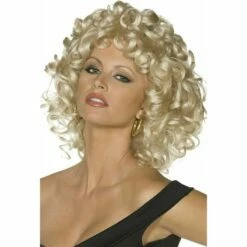 Smiffys Grease Sandy Wig Last Scene Blonde Curly Fancy Dress Costume Accessory