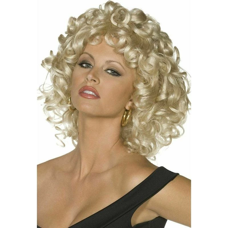 Smiffys Grease Sandy Wig Last Scene Blonde Curly Fancy Dress Costume Accessory 1 Smiffys Grease Sandy Wig Last Scene Blonde Curly Fancy Dress Costume Accessory