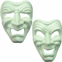 Happy Sad Masquerade Ball Halloween White Face Mask Fancy Dress Accessory