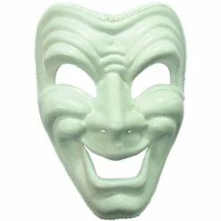 Happy Sad Masquerade Ball Halloween White Face Mask Fancy Dress Accessory -Henbrandt Shop Happy Sad Masquerade Ball Halloween White Face Mask Fancy Dress Accessory 3